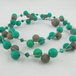 Kette / Collier Grün Grau Polaris (634)