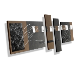 MK1 Art Bild Leinwand Abstrakt Kunst Malerei Acrylbild braun