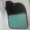Handtasche Oversized Clutch grau Türkis  Unikat Satin Upcycling 