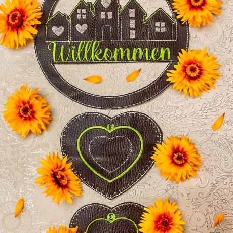 Ferberline Stickdatei Häuserkränze ab 13x13cm