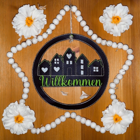 Ferberline Stickdatei Häuserkränze ab 13x13cm