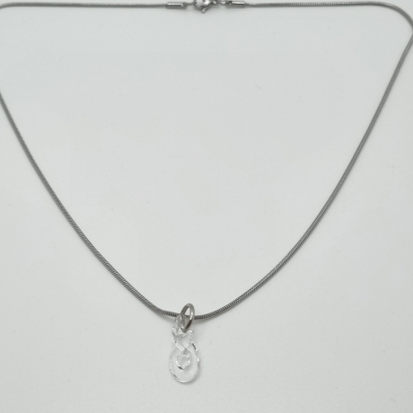 Kette Edelstahl mit Anhänger Infinity Crystal (644)