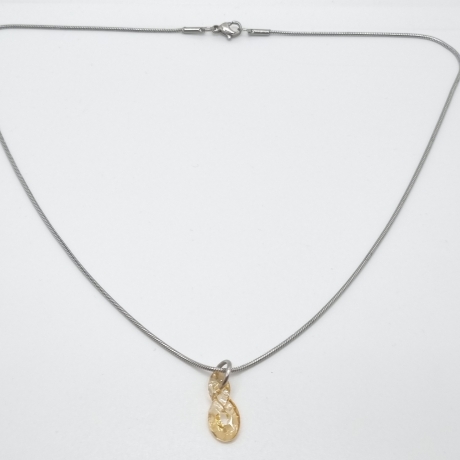 Kette Edelstahl mit Anhänger Infinity Crystal Golden Shadow (644)