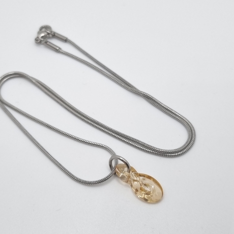 Kette Edelstahl mit Anhänger Infinity Crystal Golden Shadow (644)