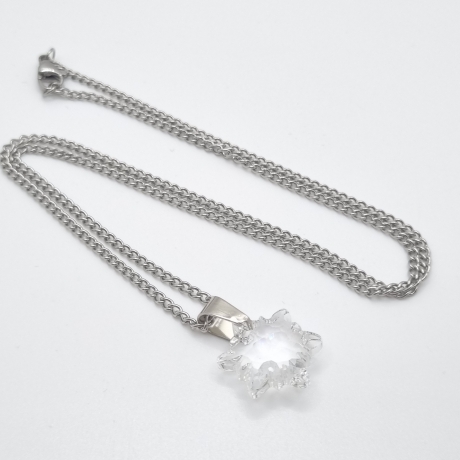 Kette Edelstahl mit Anhänger Edelweiss Crystal (644)