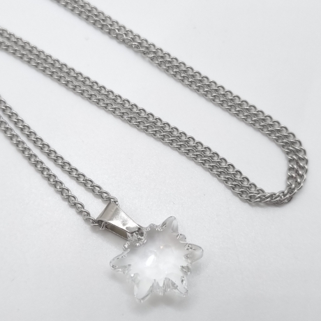 Kette Edelstahl mit Anhänger Edelweiss Crystal (644)