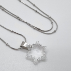 Kette Edelstahl mit Anhänger Edelweiss Crystal (644)