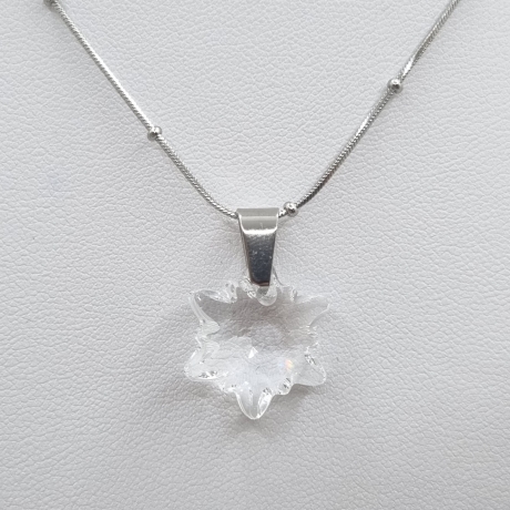 Kette Edelstahl mit Anhänger Edelweiss Crystal (644)