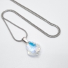 Kette Edelstahl mit Anhänger Barock Crystal AB (644)