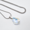 Kette Edelstahl mit Anhänger Barock Crystal AB (644)