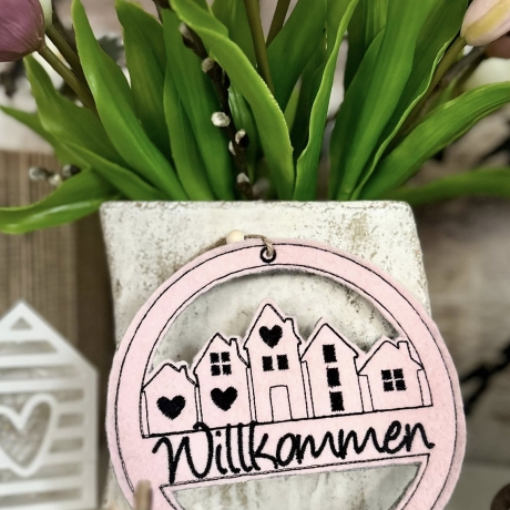 Ferberline Stickdatei Häuserkränze ab 13x13cm