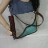 Handtasche Oversized Clutch grau rot türkis Unikat robust Satin