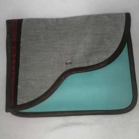 Handtasche Oversized Clutch grau rot türkis Unikat robust Satin