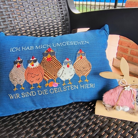 Verrückte Hühner -  Stickdatei bei Michis Textilatelier