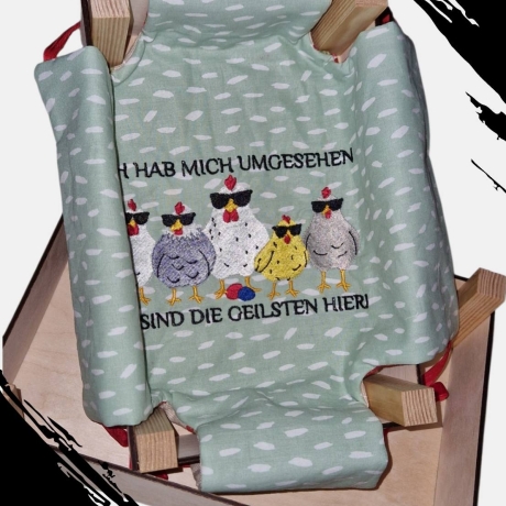 Verrückte Hühner -  Stickdatei bei Michis Textilatelier
