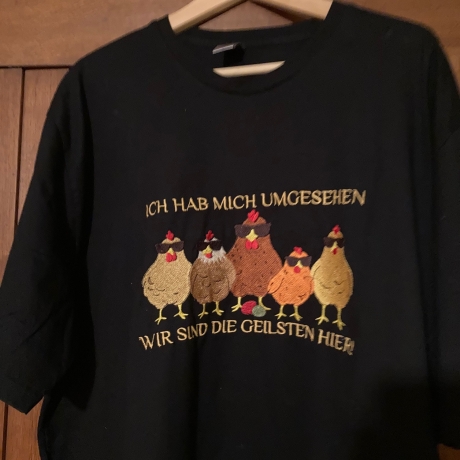 Verrückte Hühner -  Stickdatei bei Michis Textilatelier