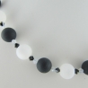 Kette große Perlen Polaris Schwarz Weiß (648)