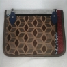 Handtasche Oversized Clutch grau Türkis  Unikat Satin Upcycling 