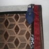 Handtasche Oversized Clutch grau rot türkis Unikat robust Satin