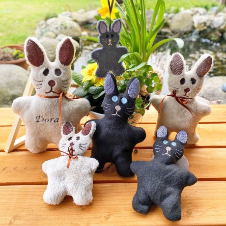 Hasenkissen Stickdatei 12x ITH Hase als Kissen Deko stickdirwas