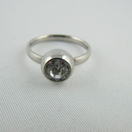 Ring Wechselring Edelstahl Kristalle Gr. 19