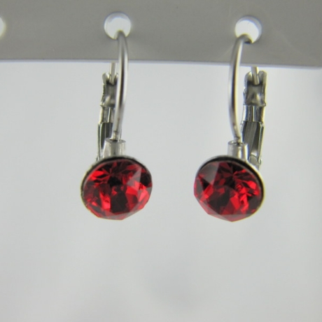 Ohrringe Brisur Kristalle Rot Light Siam (651)