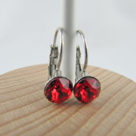 Ohrringe Brisur Kristalle Rot Light Siam (651)