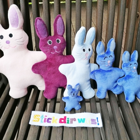 Hasenkissen Stickdatei 12x ITH Hase als Kissen Deko stickdirwas