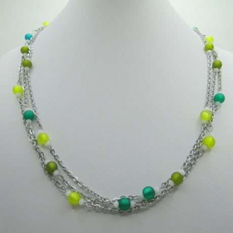 Lange Gliederkette Perlen Polaris Grün (658)