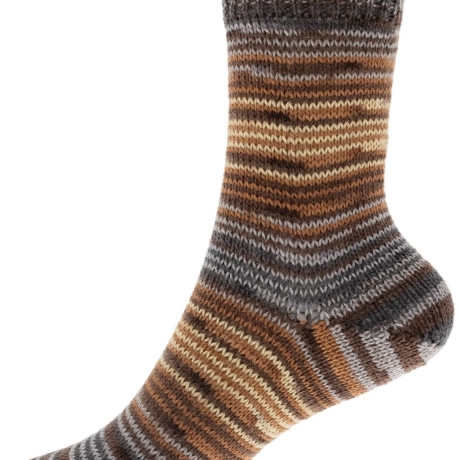 Fortissima color Linienspiel, 4-fädige Sockenwolle, Fb. 659 brau