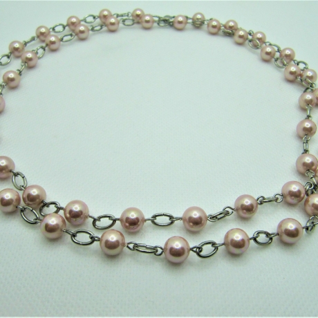 Kette Muschelkernperlen Rose (676)