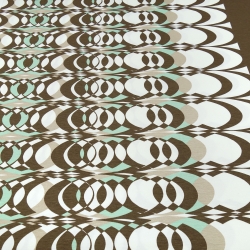 Stoff Viskose Jersey Borden retro vintage Design ecrú braun mint