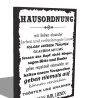 Holzschild-Shabby Hausordnung