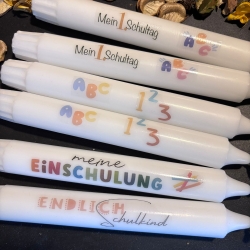 Stabkerze geriffelt Einschulung Stabkerze geriffelt Einschulung