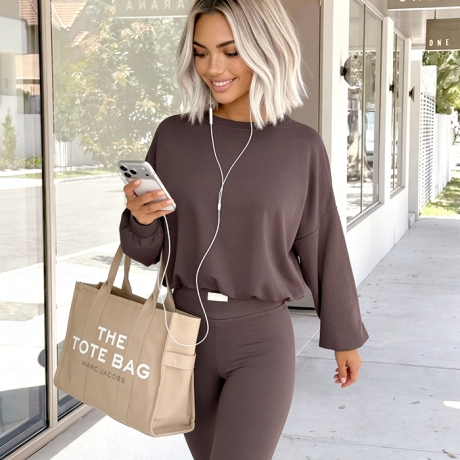 Brauner 2-Teiler Jogger Anzug Jogpants & Pullover XS/S & M/L