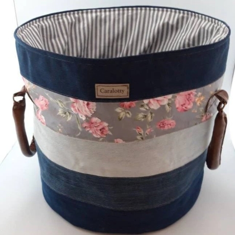 Upcycling Jeans Wäschekorb