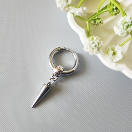 Mono Ohrring, Herren Ohrring, Edelstahl, Geschenk für Ihn