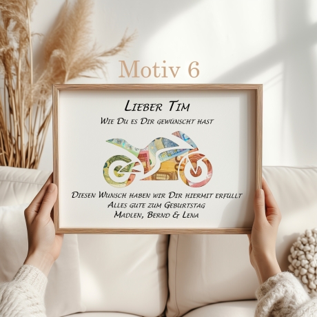 Einzigartiges personalisiertes Geldgeschenk zum Geburtstag 