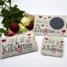 Stickdatei Valentinstag Mug Rug Herzen shut up and kiss me