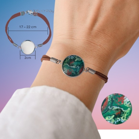 Elegantes Armband Braun Größenverstellbar mit Motivstein