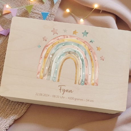 Erinnerungsbox Regenbogen Einschulung Geburt Geburtstag Taufe