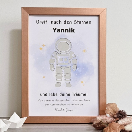 personalisiertes Geldgeschenk zur Jugendweihe - Motiv Astronaut