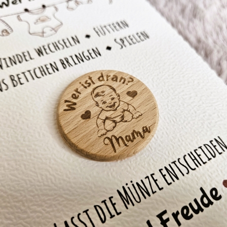 Entscheidungsmünze - Baby - Geschenk zur Geburt für Mama / Papa