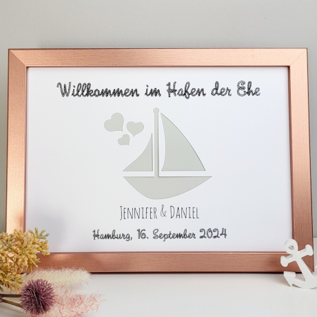 personalisiertes Geldgeschenk - Ehehafen - zur Hochzeit