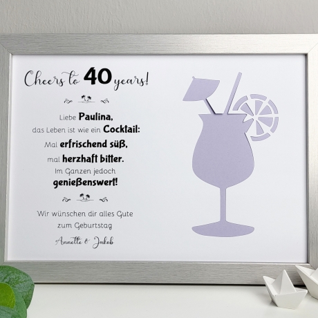 Personalisiertes Geldgeschenk zum Geburtstag - Motiv Cocktail