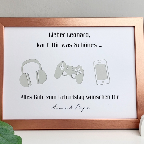 personalisiertes Geldgeschenk zum Geburtstag - Motiv Cool Stuff