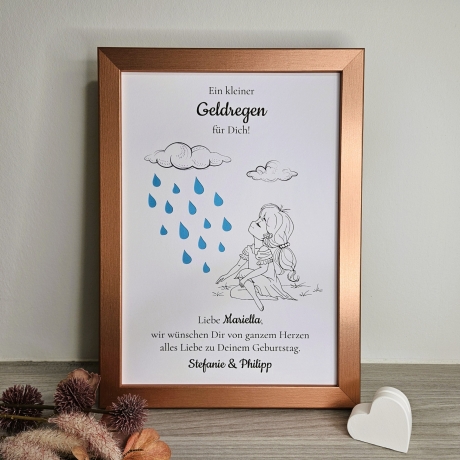 Personalisiertes Geldgeschenk zum Geburtstag - Motiv Geldregen