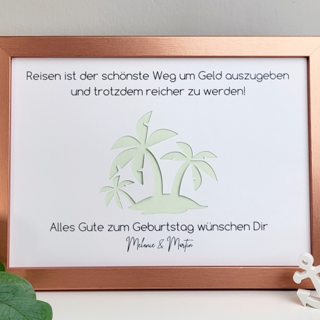 Personalisiertes Geldgeschenk zum Geburtstag - Motiv Karibik