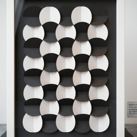 3D-Wandbild 30x40 cm | Papierkunst | Schwarz-Weiß | Handmade