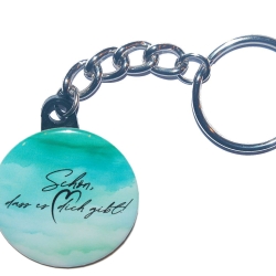 Liebesspruch Schlüsselanhänger 25 mm Kette
